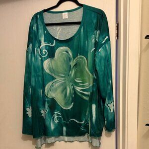 NWOT-Teal Floral Women's Top